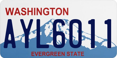 WA license plate AYL6011