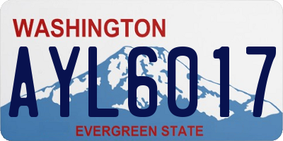 WA license plate AYL6017