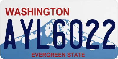 WA license plate AYL6022