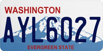 WA license plate AYL6027