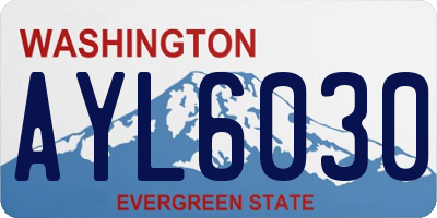 WA license plate AYL6030
