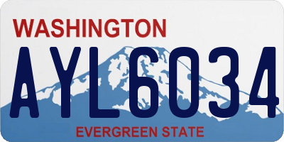 WA license plate AYL6034