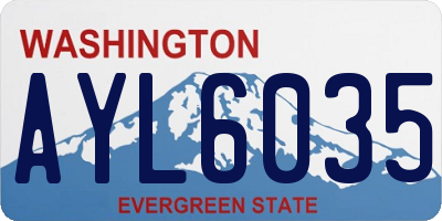 WA license plate AYL6035