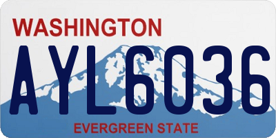 WA license plate AYL6036