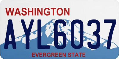 WA license plate AYL6037