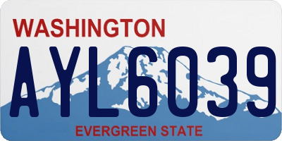 WA license plate AYL6039