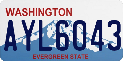 WA license plate AYL6043