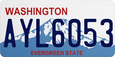 WA license plate AYL6053