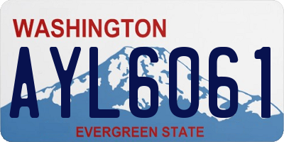 WA license plate AYL6061
