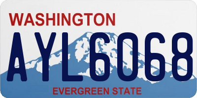 WA license plate AYL6068