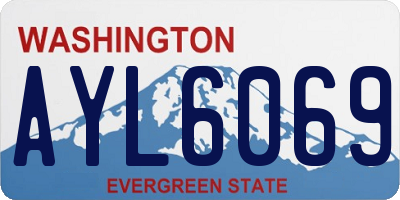 WA license plate AYL6069