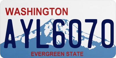 WA license plate AYL6070