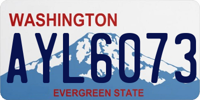 WA license plate AYL6073