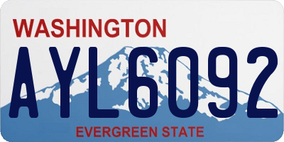 WA license plate AYL6092