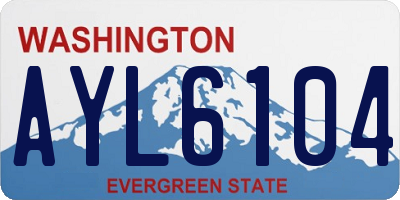 WA license plate AYL6104
