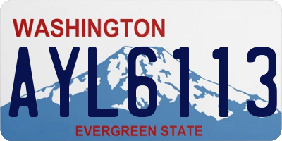 WA license plate AYL6113