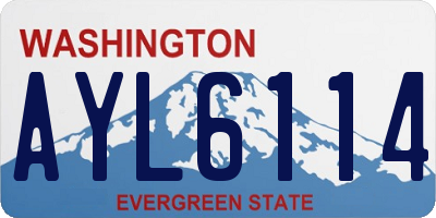 WA license plate AYL6114