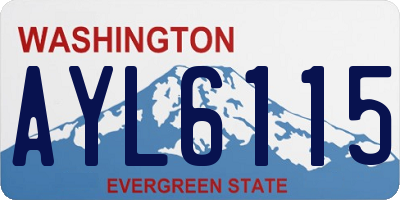 WA license plate AYL6115