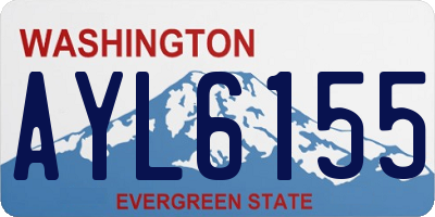 WA license plate AYL6155