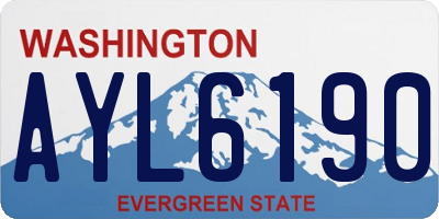 WA license plate AYL6190