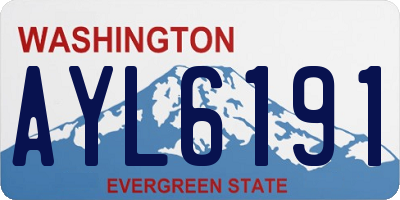 WA license plate AYL6191