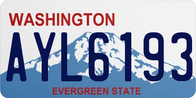WA license plate AYL6193