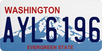 WA license plate AYL6196
