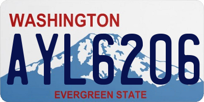 WA license plate AYL6206