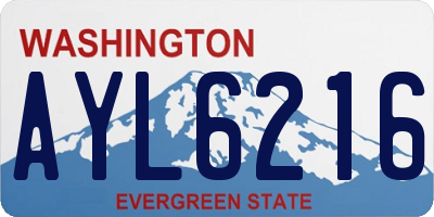 WA license plate AYL6216