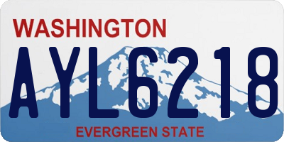 WA license plate AYL6218