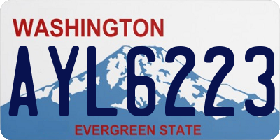 WA license plate AYL6223