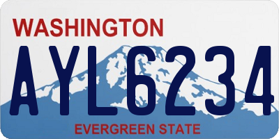 WA license plate AYL6234