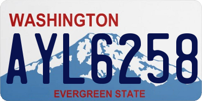 WA license plate AYL6258