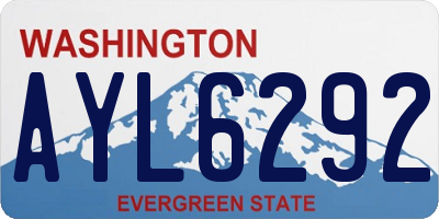 WA license plate AYL6292