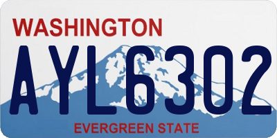 WA license plate AYL6302