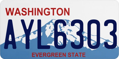 WA license plate AYL6303