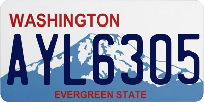 WA license plate AYL6305