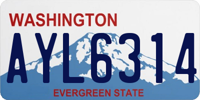 WA license plate AYL6314
