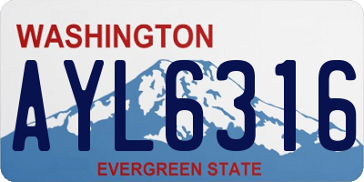 WA license plate AYL6316
