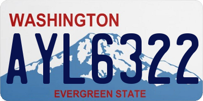 WA license plate AYL6322