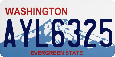 WA license plate AYL6325
