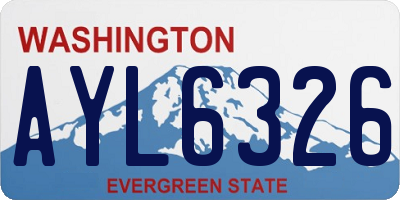 WA license plate AYL6326