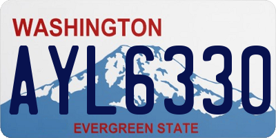 WA license plate AYL6330