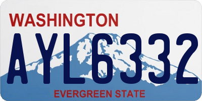 WA license plate AYL6332
