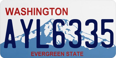 WA license plate AYL6335