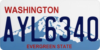 WA license plate AYL6340