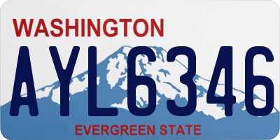 WA license plate AYL6346