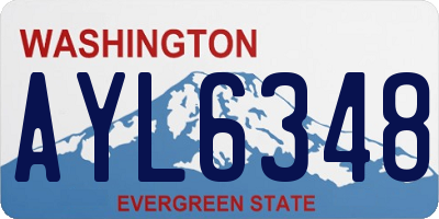 WA license plate AYL6348