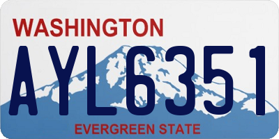 WA license plate AYL6351