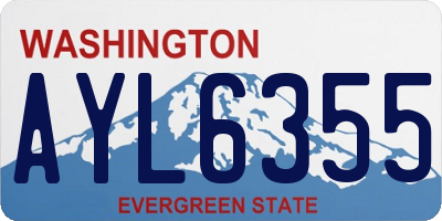 WA license plate AYL6355